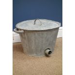 Vintage metal boiler/planter with lid, D41cm Condition Report <a href='//www.