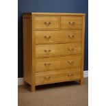 Light ash chest, two short and four long drawers.