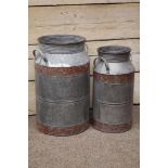 Two graduating industrial style milk churn planters Condition Report <a