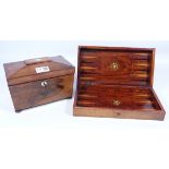 Victorian rosewood tea caddy,