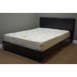 Leather finish 4' 6'' bedstead with mattress Condition Report <a href='//www.