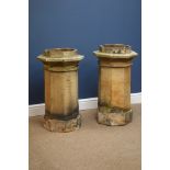 Pair Victorian octagonal terracotta chimney pots,