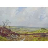 Yorkshire Moorland, oil on board signed by Don Micklethwaite (British 1936-) 19.5cm x 27.