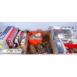 Mostly tank and miliary vehicle model kits and made up models in three boxes Condition