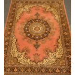 'Galaxie' Persian Kerman style, pink ground with central medallion,