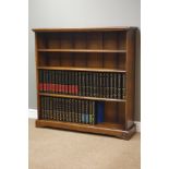 'Kents of Grassington' medium oak open bookcase with three adjustable shelves.