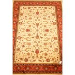 Persian Kashan design beige ground rug/wall hanging,