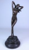 Contemporary bronze study of a nude on marble plinth, signed 'Aldo Vitaleh',