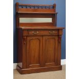 Victorian mahogany chiffonier, raised mirror back, single drawer above double cupboard,