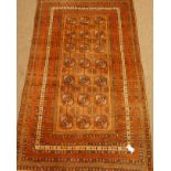 Persian Bokhara pale orange ground rug,