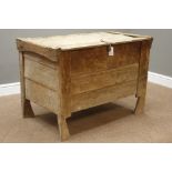 Continental sycamore blanket box ark chest, W101cm, H71cm,