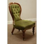 Victorian mahogany upholstered nursing chair,