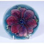 Moorcroft Anemone pattern circular pin dish,