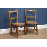 Pair early 19th century beech child's chairs with elm seats