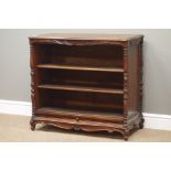 20th century French walnut cabinet, shaped moulded top, with tambour roll front,