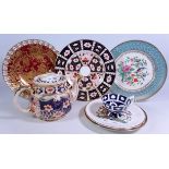 Three Royal Crown Derby plates, Aynsley plate,