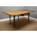 19th century figured mahogany drop leaf dining table, 177cm x 93cm,