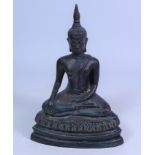 Cast bronze model of a seated buddha, H21.5cm Condition Report <a href='//www.