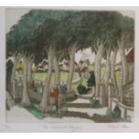 'The Westwood Players', limited edition hand coloured etching no.