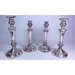 Pair of 19th Century silver-plated candlesticks,