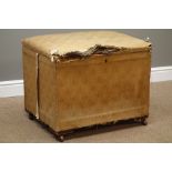 Victorian pine framed upholstered blanket box, W66cm, H54cm,