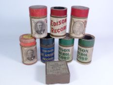 Collection of Edison Amberol records including Blue & an HMV 'One Nightingale' reproducer or Sound