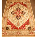 Persian Heriz design beige ground rug/wall hanging,