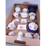Royal Crown Derby 'Posies' teaware, ginger jar, loving cup, miniature cup and saucer,