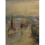 Whitby, watercolour signed by Thomas Calvering Alder (circa 1857-1931) with F.C.