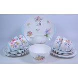Shelley 'Wild Flowers' tea set for four Condition Report Some light scratches,