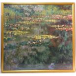 Water Lilies, 20th century colour print after Claude Monet 90cm x 95.