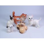 Five Beswick cat models (5) Condition Report <a href='//www.davidduggleby.