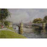 'Skeldergate Bridge - York', watercolour signed by John Cecil Lund (British 1932-) 19cm x 29.