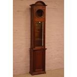 20th century mahogany and glazed master clock case, circular dial aperture,