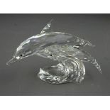 Swarovski crystal Dolphin group 'Lead Me' Annual Edition 1990, in original box,