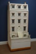 'Sid Cooke' large Georgian style three storey dolls house with attic and basement,