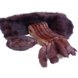 Musquash fur and mink fur shawl and similar fur hat (3) Condition Report <a