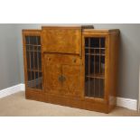 Early to mid 20th century walnut secretaire bookcase,