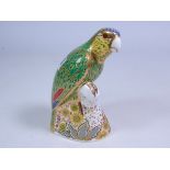 Royal Crown Derby 'Amazon Green Parrot' paperweight specially commissioned edition of 2500, no.