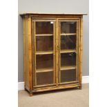 Late Victorian bamboo bookcase, with W.