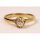 Gold single stone diamond ring stamped 9ct Condition Report <a href='//www.