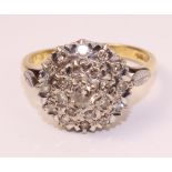 9ct gold diamond pyramid cluster ring hallmarked Condition Report <a