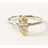 18ct gold champagne marquise diamond ring of approx 0.