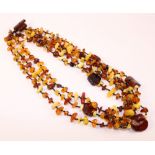 Three row amber necklace Condition Report <a href='//www.davidduggleby.