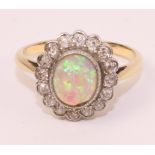 Opal and diamond cluster gold ring Condition Report <a href='//www.