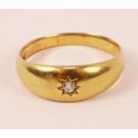 9ct gold ring set with a diamond approx 7gm Condition Report <a href='//www.