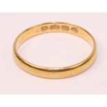 Victorian 22ct gold wedding band London 1891 approx 2.