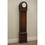 1930s oak grandmother clock case with Quartz movement,