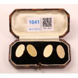 Pair of gold cufflinks hallmarked 9ct Birmingham 1929 approx 7gm Condition Report