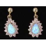 Pair of opal dress silver gilt pendant ear-rings Condition Report <a